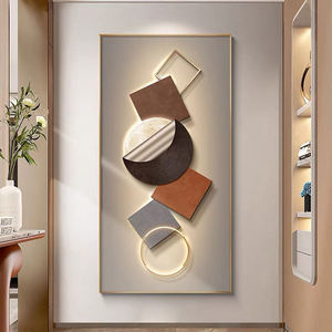 Peinture murale personnalisée en porcelaine de cristal, motif nature morte dorée, abstrait moderne, <span class=keywords><strong>cadre</strong></span> noir et or, décoration intérieure de luxe - Product Image 4