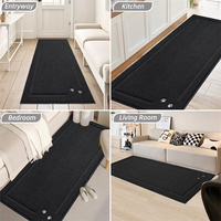 Tapis d'entrée super absorbant en microfibre à boucles tuftées unies, lavable en machine, antidérapant, résistant aux taches, pour porte d'entrée pour animaux