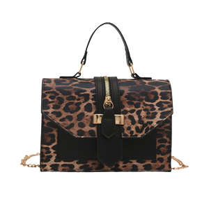 Nuevo bolso bandolera cuadrado retro europeo y americano para mujer, bolso de hombro de PU con estampado de leopardo a la moda para mujer - Product Image 6