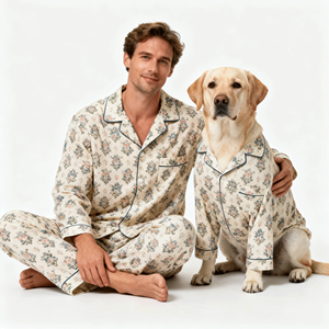 कस्टम लक्जरी डिजाइन कुत्ते पजामस पॉलिएस्टर कपास पालतू जानवर आरामदायक और सांस लेने योग्य माता-पिता-बच्चे के कुत्ते सेट कपड़े - Product Image 4