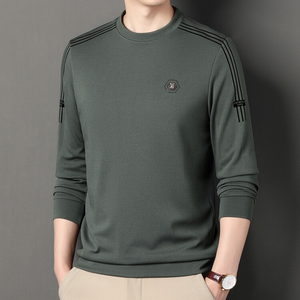 Vendita calda t-shirt da <span class=keywords><strong>uomo</strong></span> a maniche lunghe classica tinta unita polo da <span class=keywords><strong>uomo</strong></span> di mezza età e <span class=keywords><strong>giovane</strong></span> alla <span class=keywords><strong>moda</strong></span> business casual - Product Image 1