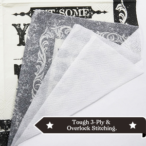 Serviettes de cocktail écologiques 3 plis imprimées noir et blanc style vintage avec citation « Yippee Ki Yay », <span class=keywords><strong>en</strong></span> sac <span class=keywords><strong>en</strong></span> <span class=keywords><strong>papier</strong></span> jetable pour fêtes - Product Image 5