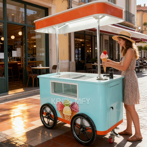 OEM New Electric Small Customizable Ice Cream Mobile Kitchen Food Dining Cart For Sale - Product Image 3