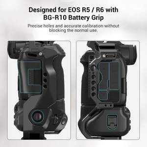 Cage vidéo EOS R5/R6/R5C avec poignée de batterie BG-R10 Cage d'appareil photo en aluminium pour la réalisation de films pour Canon EOS R5/R6/R5C - Product Image 4