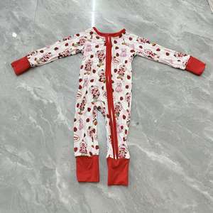 All'ingrosso tuta adesiva di bambù a maniche lunghe per bambini stampata natalizia bidirezionale per bambini - Product Image 5