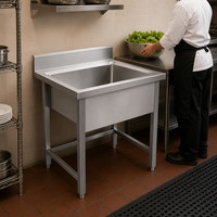 Vente directe du fabricant, évier de cuisine professionnel pratique en acier inoxydable pour restaurant, plan de travail avec évier