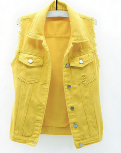 Gilet en jean <span class=keywords><strong>grande</strong></span> <span class=keywords><strong>taille</strong></span> 6XL pour <span class=keywords><strong>femme</strong></span>, <span class=keywords><strong>sans</strong></span> <span class=keywords><strong>manches</strong></span>, décontracté, pour étudiantes, style veste en jean - Product Image 2