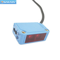 Capteur photoélectrique à réflexion polarisée laser rouge SAKADY M8 12-24VDC PNP NO+NC, capteur optique, distance nominale 10m