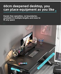 Escritorio para Juegos con Marco en Forma de L Resistente, Mueble para el Hogar de Nuevo Diseño, con Soporte para Monitor, para Configuración de Juegos en el Dormitorio - Product Image 2