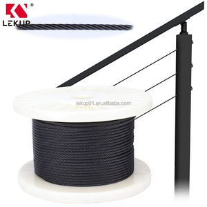 Cabo de Aço Inoxidável Preto de Alta Qualidade 304, Cabo de 6mm, Cabo SS 7x19 1x19, Cabo de Aço Inoxidável 316 304 para Balustradas e Corrimãos - Product Image 1