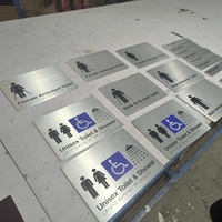 Plaque en braille personnalisée Panneau de signalisation en aluminium Panneau de sortie tactile Panneaux de toilettes en aluminium brossé