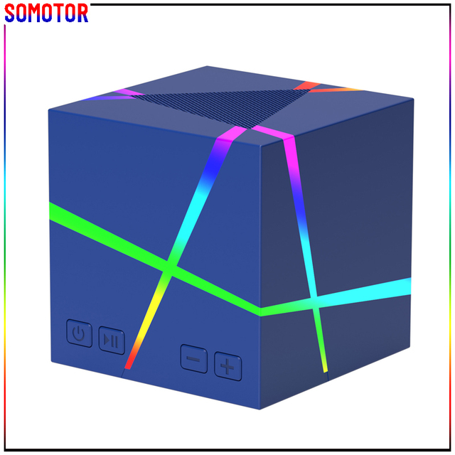 Portable Cube Colorful Wireless Speaker Support Memory Card Dual Speaker Pairing As Gift
