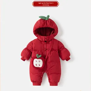 Traje de Invierno <span class=keywords><strong>para</strong></span> Niños, de Poliéster Rojo Sólido, Grueso, <span class=keywords><strong>Nuevo</strong></span> Estilo, de una Pieza, Acolchado - Product Image 1