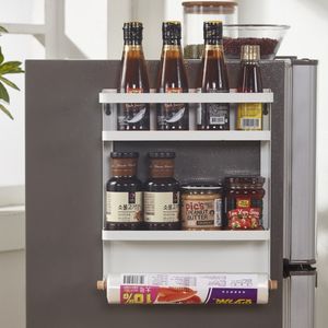 Organizador de almacenamiento de acero de 2 niveles montado en la pared, estante magnético para especias para cocina y nevera, diseño que ahorra espacio, Material de Metal duradero - Product Image 4