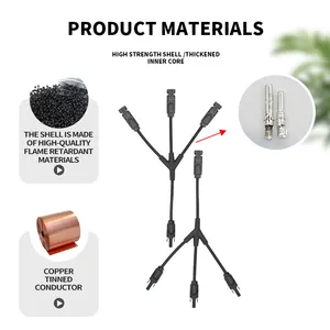 M 4 Solar Pv Connector Type Y Three-Way Plug 3 To 1 Branch Connector Solar Y Solar Connector