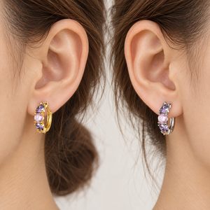 Pendientes de Aro Multicolores para Mujer, Estilo Veraniego, para Uso Diario, Accesorios para las Orejas - Product Image 2