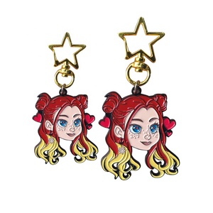 Chất lượng cao double side khủng long logo kim loại Keychain Glow màu tùy chỉnh móc chìa khóa vòng chìa khóa phụ kiện - Product Image 3