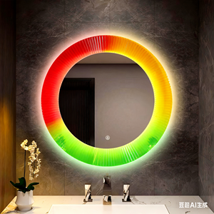<span class=keywords><strong>Espejo</strong></span> de Baño Inteligente LED Redondo Moderno <span class=keywords><strong>y</strong></span> Personalizado para Baños <span class=keywords><strong>y</strong></span> Hoteles <span class=keywords><strong>con</strong></span> Iluminación de Tres Colores <span class=keywords><strong>y</strong></span> Marco Acrílico - Product Image 3
