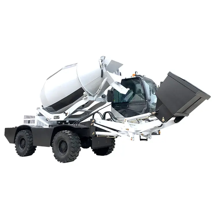 Mini máquina betoneira pequena confiável e de alto desempenho, betoneira com carregamento automático para venda, caminhão betoneira pequeno