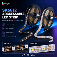 Tira de LED Flexible Direccionable y Regulable OEM ODM SK6812 RGBW DC5V SMD5050 30 60 144 LEDs por Metro, PCB de 10mm, Rollo de 5M, IP20 IP65