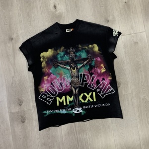 RoughPlay <strong>RockStar</strong> T-Shirt with Diamond Direct Spray Breathable Rhinestone Fashion Brand Short Sleeved Shirt - Product Image 6