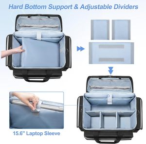 Sac médical <span class=keywords><strong>à</strong></span> roulettes avec chariot amovible, sac <span class=keywords><strong>de</strong></span> transport pour infirmière avec séparateurs amovibles, bandoulière réglable pour médecins - Product Image 3
