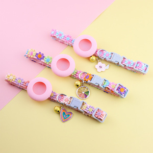 <span class=keywords><strong>2023</strong></span> nueva llegada Ins <span class=keywords><strong>Airtag</strong></span> perro gato Collar colorido encaje Floral patrón con campana personalizada para cachorro y gatito - Product Image 4