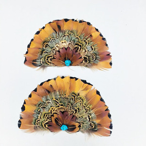 Vendita calda a forma di ventaglio <span class=keywords><strong>cappello</strong></span> di piume decorazione di piume artigianato naturale colorato piuma Fanshaped per cappelli vestito stoffa decorazione - Product Image 3