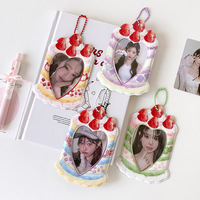 Porte-cartes PVC mignons et kawaii en forme de dessin animé, étuis de présentation pour photocartes d'idols de 3 pouces, protège-badges d'étudiant et breloques de sac
