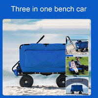 Banc pliant 3-en-1 multifonctionnel pour extérieur, voiture et camping, avec fonction de chariot de transport, permettant de s'asseoir et de se recoucher