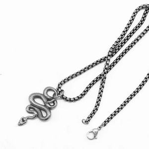 Collar de Acero Inoxidable 316 con Colgante de Serpiente Venenosa de Hip-Hop, Ojo Feroz, Rey de las Serpientes, Joyería Masculina con Encanto - Product Image 2