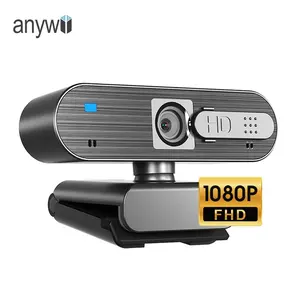 Anywii H703B新着1080P2MPベストウェブカメラビデオPCカバー用スライディングウェブカメラ内蔵マイクミニウェブカメラ