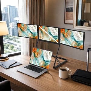 Écran portable triple pliable FHD IPS pour ordinateur portable, extension d'écran pour le travail à distance et le bureau - Product Image 1