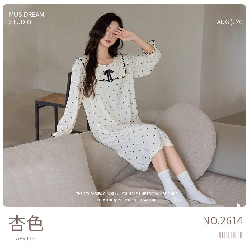 Nightgown - Apricot [Lynzing Modal Cotton]