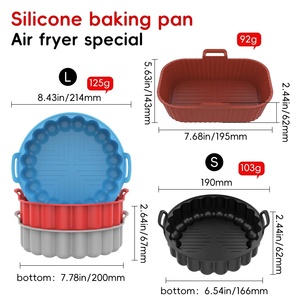 Moule à gâteau rond en silicone pour friteuse à air personnalisée, moule à <span class=keywords><strong>charlotte</strong></span> écologique avec logo personnalisé pour la pâtisserie à domicile - Product Image 2