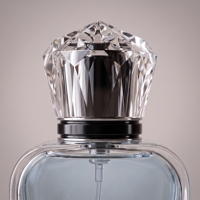 Flacon de parfum de luxe 50 ml en verre transparent carré, vide, pour homme, avec bouchon en cristal, atomiseur à fine brume, logo personnalisé, vente en gros
