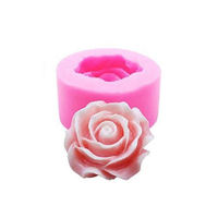 Rosen-Pfingstrosen Chinesische Rosen 6-teilige Umweltfreundliche Hitzebeständige Fondant Polymer Clay Kuchen 3D Multi-Blumen Silikon Kerzenformen