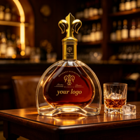 Bouteilles en verre de 750 ml pour l'emballage de spiritueux, de tequila, de brandy, de vin, avec bouchon en liège disponible en capacités de 500 ml, 700 ml, 1000 ml, emballées dans des cartons
