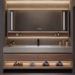 Drijvende Badkamerkast Ijdelheid 2025 Op Maat Gemaakte Luxe Moderne <span class=keywords><strong>Hotel</strong></span> Badkamer Ijdelheid Set Met Werkbladen - Product Image 1