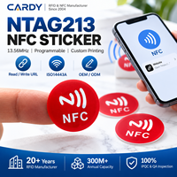 Stiker NFC 13.56MHz Custom Printing Chip NTAG215 Dapat Diprogram Baca Tulis URL Label Tag RFID Pintar Grosir Pabrik OEM