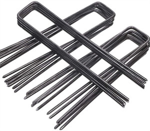 Lot de <span class=keywords><strong>1000</strong></span> agrafes de paysage et piquets de tente en acier moderne 11GA 6\"X1\"X6\" - Agrafes de barrière anti-mauvaises herbes de jardin et piquets de jardin (utilisation pendant 10 ans) - Product Image 1