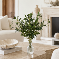 Premium Kunstmatige Olijfboomtakken Kunstplanten Stengels Met Vruchten voor Vaasvulling Huis Bruiloft Decoratie Groothandel Zijden Planten