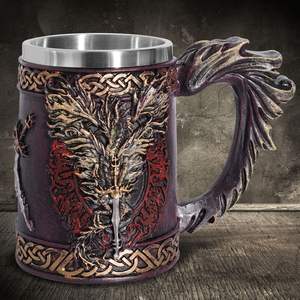 Celtics Norse God Tasses à bière en acier inoxydable médiéval MAA05 Tasse à motifs de Noël à usage domestique pour <span class=keywords><strong>café</strong></span> et Cerveza - Product Image 5