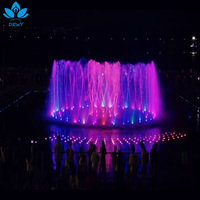Grande Fontaine d'Eau Extérieure pour Piscine avec Spectacle de Jets Arcs Lumineux Multicolores Synchronisés à la Musique pour Projet Culturel Gouvernemental