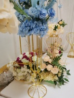 HY Décoration De Mariage Métal Cône Géométrique Fleur Piédestal Stand Table Grand Or Trompette Centres De Table Vase pour Table De Mariage
