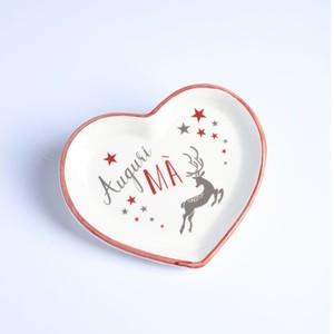 Assiette en forme de cœur Auguri M avec motif renne pour cadeau d'anniversaire pour maman - Product Image 1