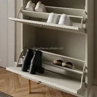 Vente à Chaud Wabi-Sabi MDF Bois Chêne Étagère à Chaussures Multicouche Simple Armoire à Chaussures pour Maison ou Ferme pour Dortoir ou Salon