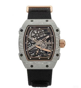 Luxury Skeleton <b>Automatic</b> 67-02 Unisex Watch Black Titanium ETA Movement 40mm 3BAR Water Resistant Barrel-Shaped Ultra-Thin - Product Image 4