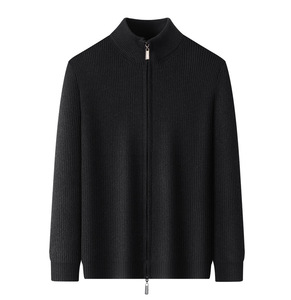 <span class=keywords><strong>Cardigan</strong></span> in Lana con <span class=keywords><strong>Zip</strong></span> Integrale per Uomo, Autunno e Inverno, Alta Qualità, Personalizzabile, Caldo e Morbido, Maglieria Invernale - Product Image 3