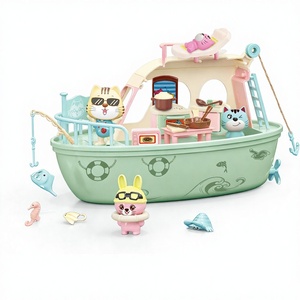 Bateau de croisière à thème chat marin en ABS, ensemble de jeu d'imitation, jouet de rangement et de bain - Product Image 3